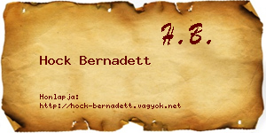 Hock Bernadett névjegykártya