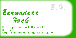 bernadett hock business card